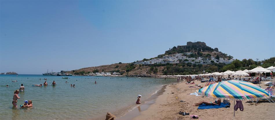 Линдос пляж Megalos Gialos